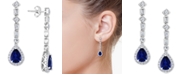 EFFY Collection EFFY&reg; Sapphire (2-1/10 ct. t.w.) & Diamond (5/8 ct. t.w.) Drop Earrings in 14k White Gold